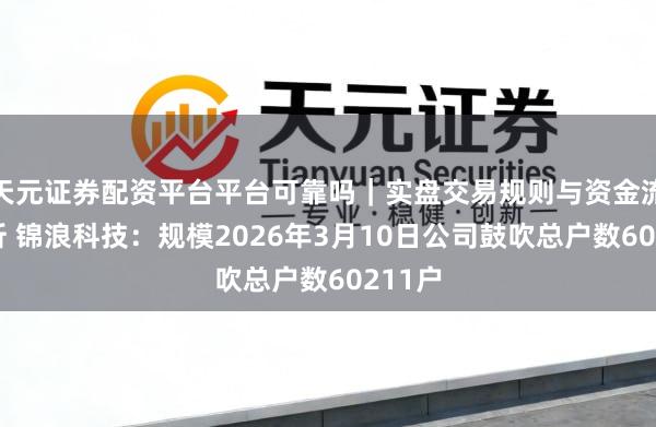 天元证券配资平台平台可靠吗｜实盘交易规则与资金流程解析 锦浪科技：规模2026年3月10日公司鼓吹总户数60211户